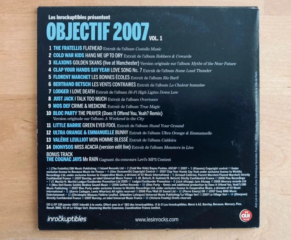 CD sampler Les Inrocks objectif 2007 vol 1. – photo 2